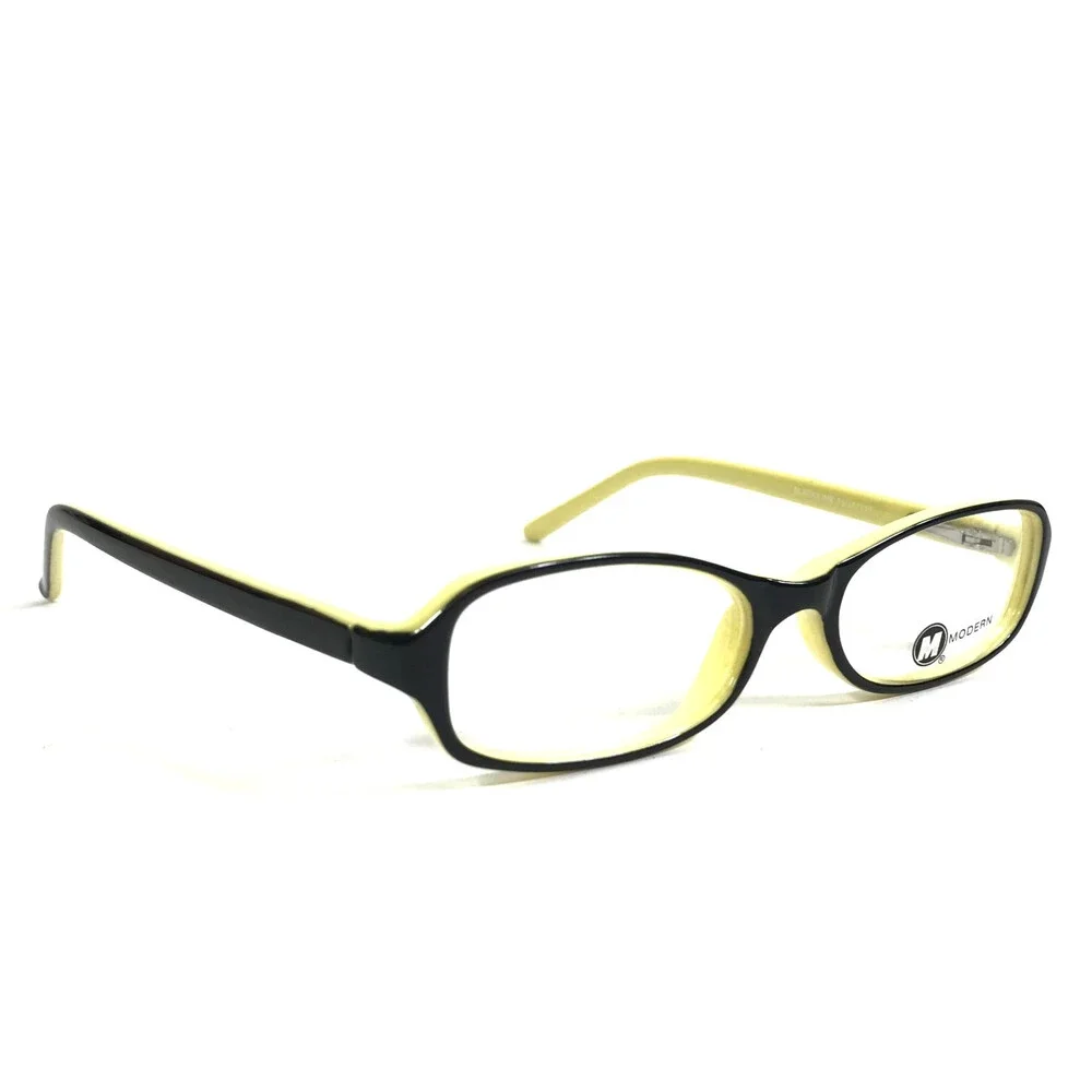 Modern Petite Eyeglasses Frames WOW BLACK/LIME Oval Black Neon Green 51-16-140